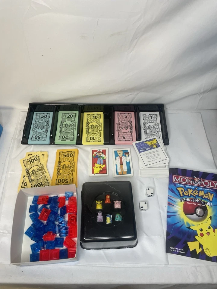 Juego de Mesa MONOPOLY Pokemon Edición Coleccionista 100% COMPLETO! Usado en excelente estado vintage 1999 Foto 2 de 4