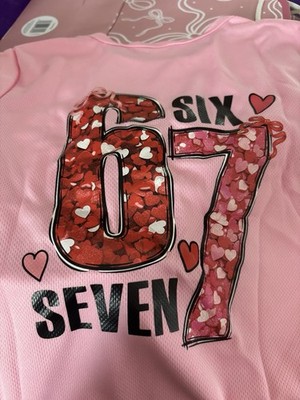 Kinder Sport T-Shirt rosa - Größe 110 cm - 67 Herzmuster