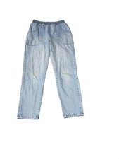 Vintage OshKosh B'Gosh Denim Pants Kids Size 8 Short USA Elastic Waist Blue