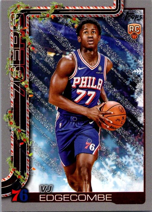 2025-26 Topps Holiday #H163 VJ Edgecombe Glitter Holiday