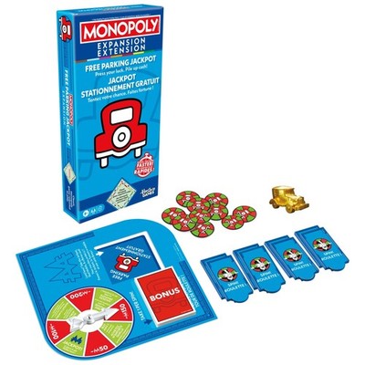 Hasbro Games Monopoly Free Parking Jackpot Expansion Pack, Ages 8+, Classic Mono