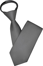 3.15"  8cm  Mens Solid Satin Tie Pre-tied Adjustable Zipper Necktie for Business