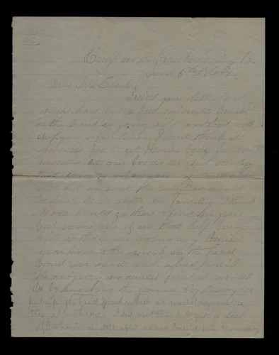 CIVIL WAR LETTER - 3rd Vermont Vols - Reports Soldier Death BATTLE WILDERNESS !!