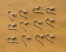Sterling silver ear wire, earring hook, 20 x 14 mm, 6 pairs