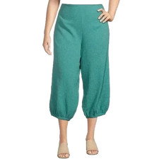 Bryn Walker Women  s Gauze Balloon Cropped Pants size S Oversized Teal Blue