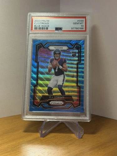2023 Panini Prizm C.J. Stroud RC Blue Wave Rookie 120/199 Texans PSA 10