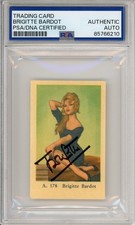 Brigitte Bardot SIGNED 1950’s Vintage Dutch Trading Card PSA DNA COA Autographed