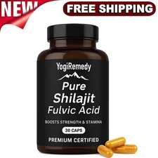 Pure Shilajit with Ashwagandha Ginseng Fulvic Acid for Men and Women | 30 Count