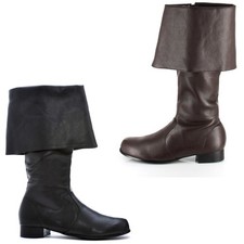 Ellie Cuffed Mid Calf Leather Pirate Costume Boots Adult Men Shoes 121/Hook