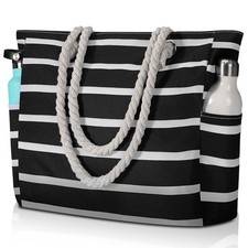 Beach Bags for - Large Beach Tote Bag, Waterproof Sandproof with Zipper, Larg...
