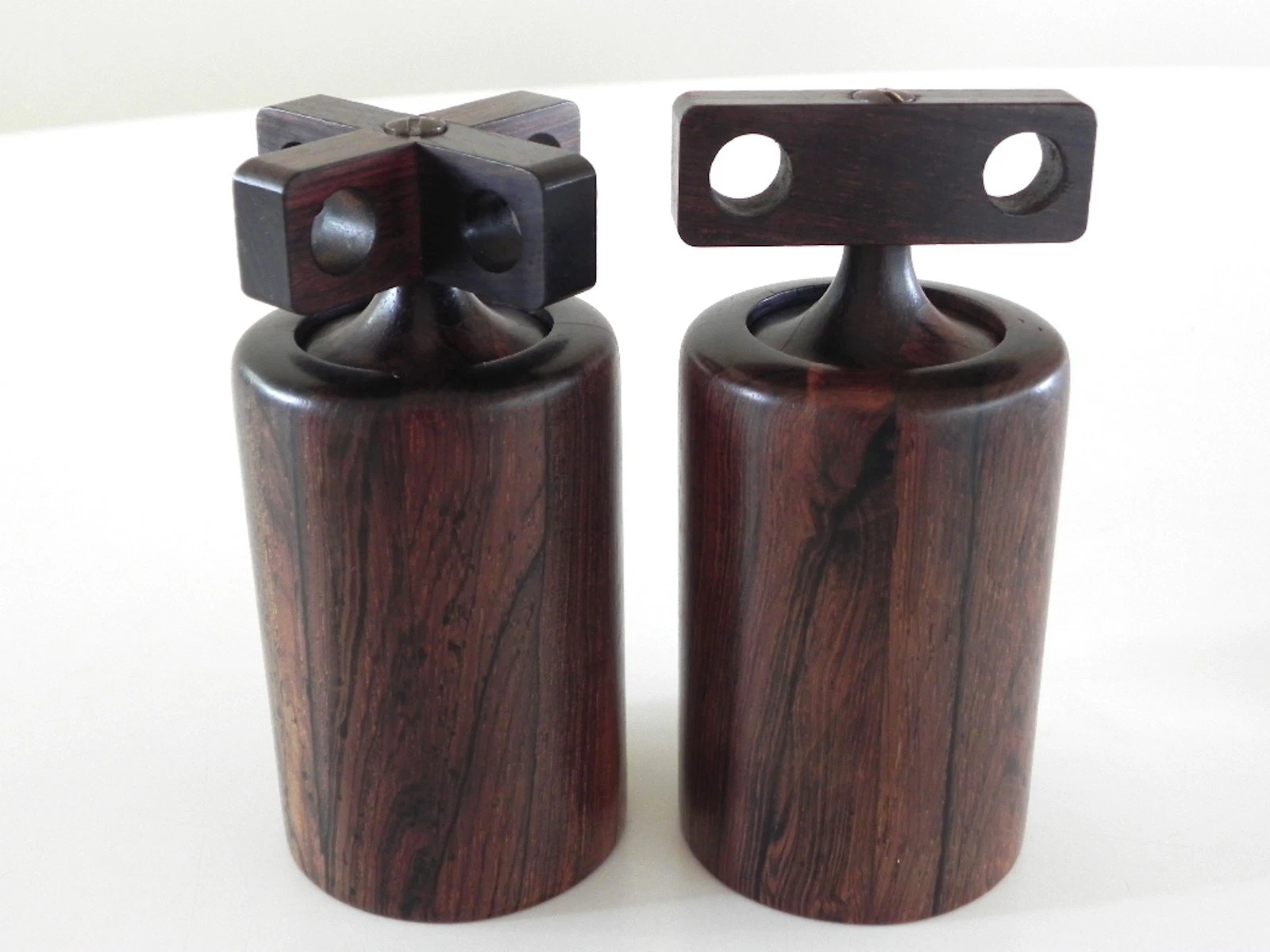 BIRGIT KROGH Woodline Pepper / Salt Mill ROSEWOOD Set of 2 Denmark Danish Rare