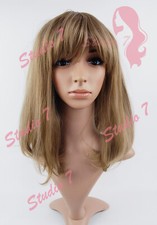 W183 Caramel Ash Brown Mid Length Sythetic Wig - studio7-uk 