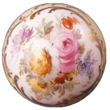 Antique Meissen Porcelain Floral Cane Handle Porzellan Stockgriff Parasol Griff