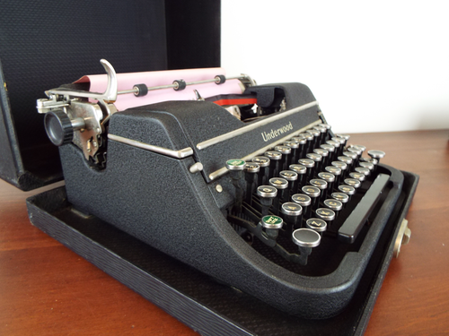 Vintage Underwood Universal Typewriter Hard Case 1938 #F 1184834 Glass Keys - Picture 3 of 12