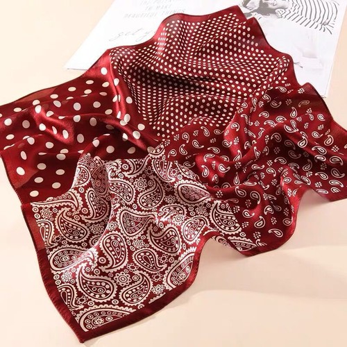 Femme écharpe de 100% soie,Foulard Carré en 100% Soie de Mûrier,53 * 53 cm - Picture 4 of 44