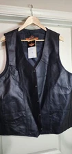 Gargoyle Bells Gun Pocket Vest Leather Biker Concealed Carry/Gun  Men's  NWT 52