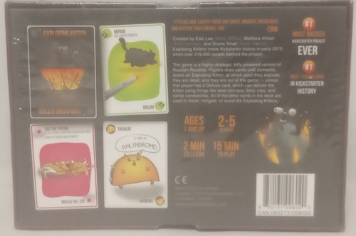 EXPLODING KITTENS Russian Roulette Card Game, 2015 ~ Ages 7+ / 2-5 Players ~ NEW - Picture 3 of 8