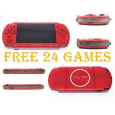 95 NEW Sony PSP-3000 RED Portable Handheld Video Game Console w/32G  24 games 