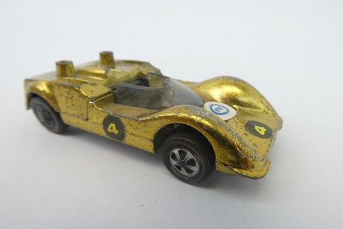 Vintage Used 1968 Redline Mattel Hot Wheels Chaparral 2G Gold Toy Car - Picture 5 of 14