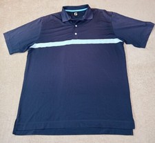 Footjoy Short Sleeve Golf Polo Shirt Stretch Men's XL Blue