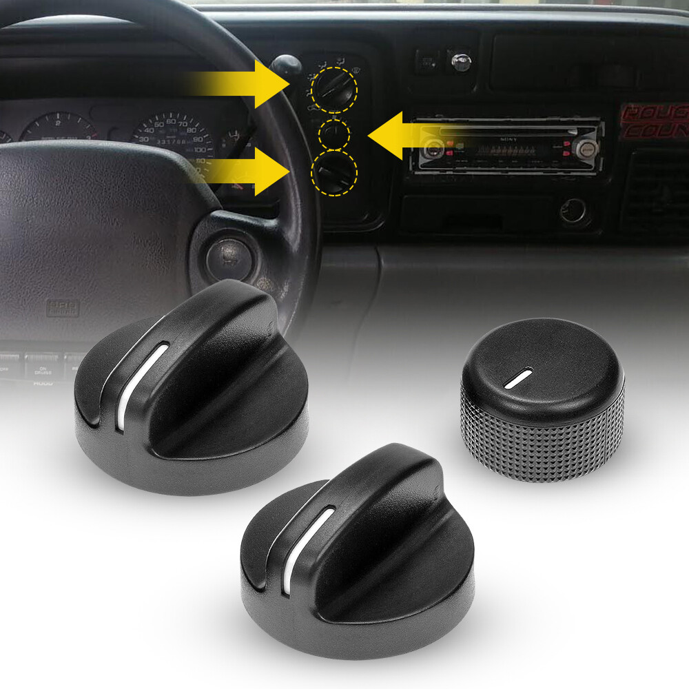 For 94-97 Dodge Pickup Dash Truck Ram 1500 2500 Heater A/C Climate Control Knobs