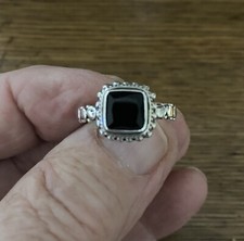 Black Onyx Ring Sterling