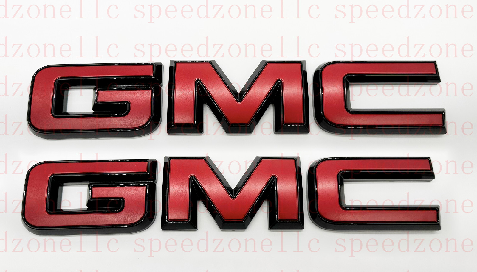 Front Rear Red Black Emblem Overlay 2019-2024 GMC Sierra 1500 2500HD 3500HD