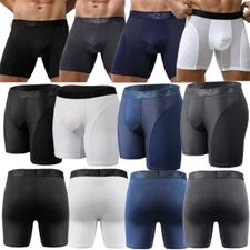 Men Boxer Shorts Underwear Breathable Anti-Chafing Compression Tagless Pants US
