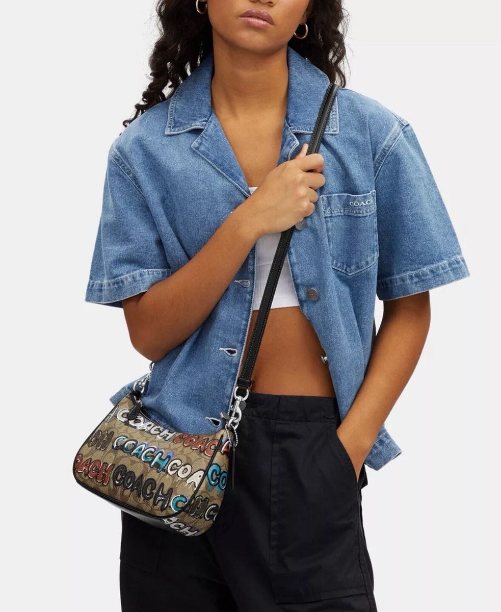 NWT Coach X Mint + Serf Teri Shoulder Bag In Signature Canvas