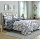 Peach & Oak Mindy 2 Piece COMFORTER SET TWIN BLUE MULTI - NEW