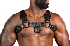 Men Leather Chest Harness Body Armor Black Leather Harness For Men Gay Costume