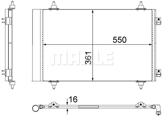 AC 487 000S MAHLE Condenser, air conditioning for CITROËN,FIAT,LANCIA,PEUGEOT,TO