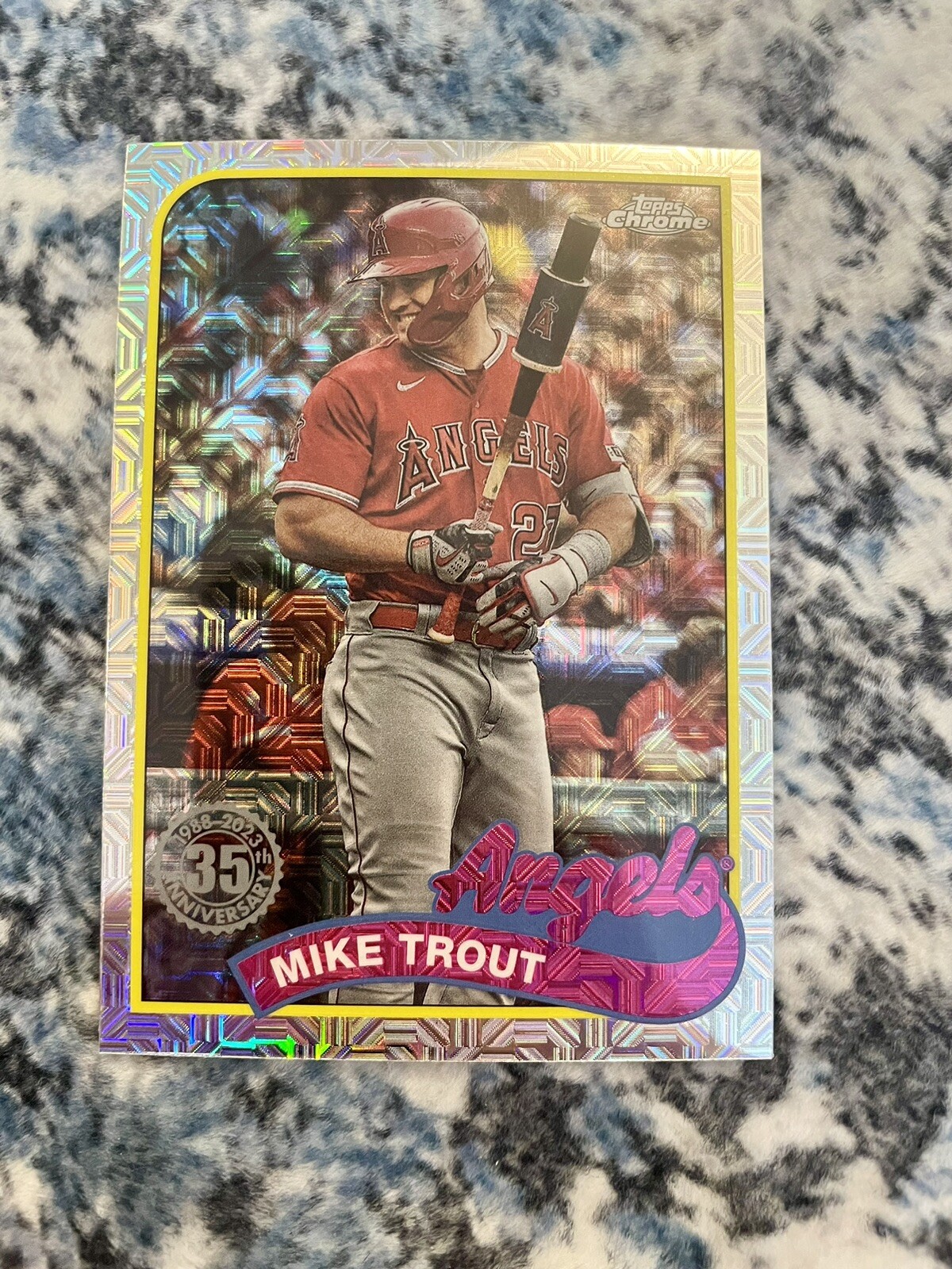 2024 Topps Series 1 Mike Trout Silver Pack Mojo Refractor #T89C-17