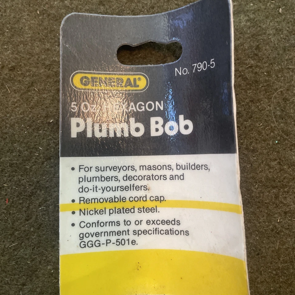 VINTAGE Plumb Bob New USA 🇺🇸 GENERAL TOOLS MFG. CO. Ny, NY NOS - Image 3 of 4