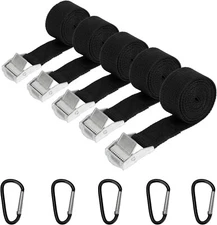 5 x Lashing Straps with Buckles Adjustable Cam Buckle Tie Down Cinch Strap 1.5M