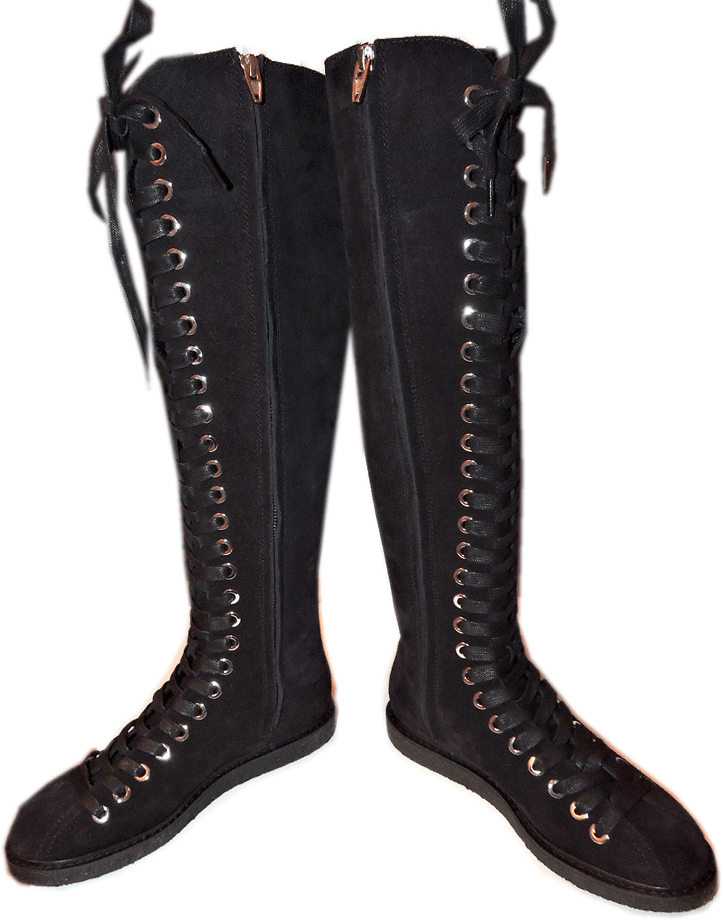 Alexander Wang Boots Emmanuel Knee High Suede Lace Up