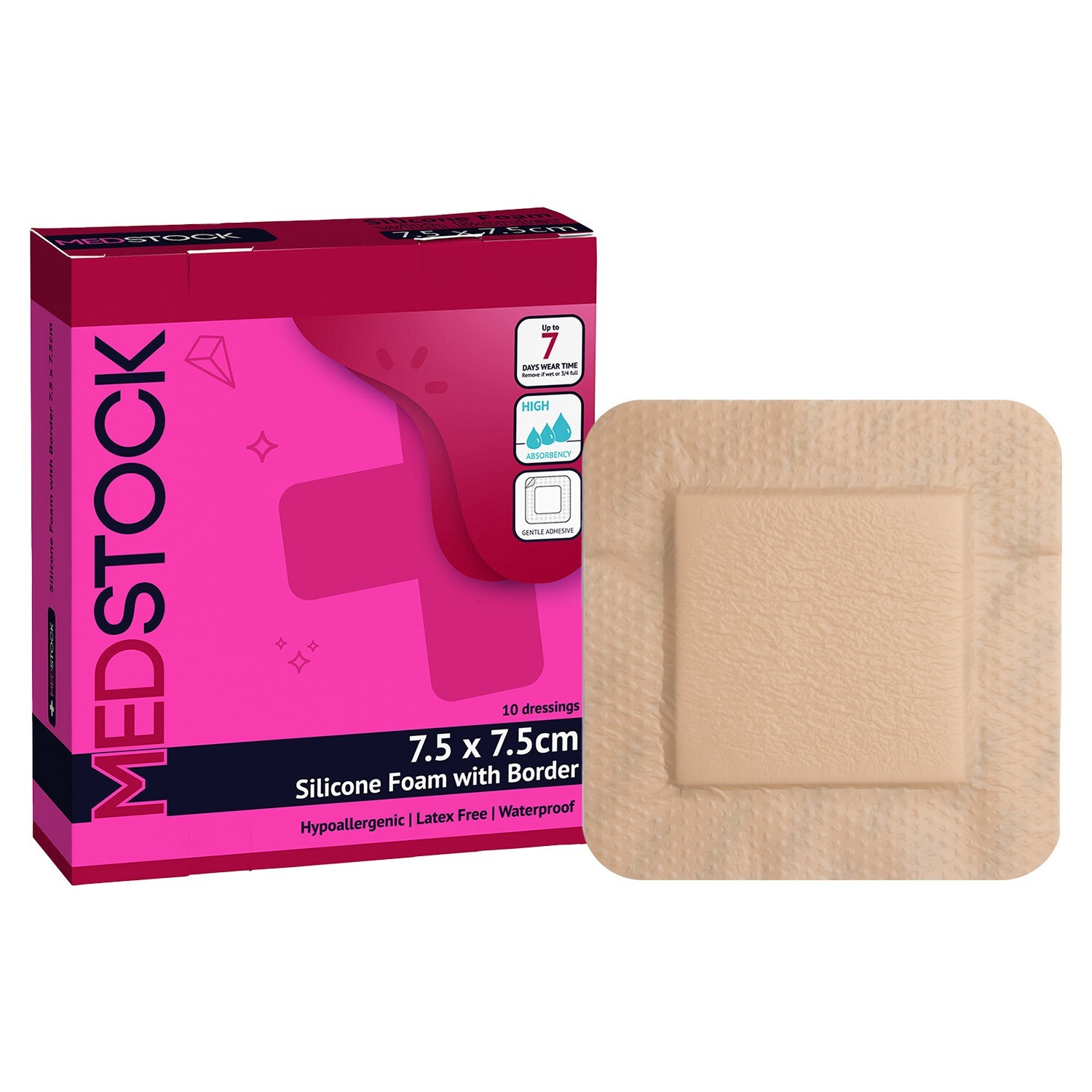 MEDSTOCK Silicone Foam Dressing with Border - 3