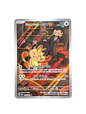 Team Rocket's Meowth 203/182 IR Full Art Destined Rivals POKEMON