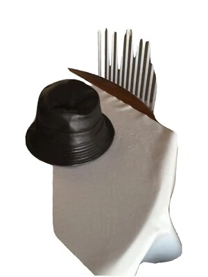 Chapeau Simili Cuir Taille Unique Marron - Photo 1/4
