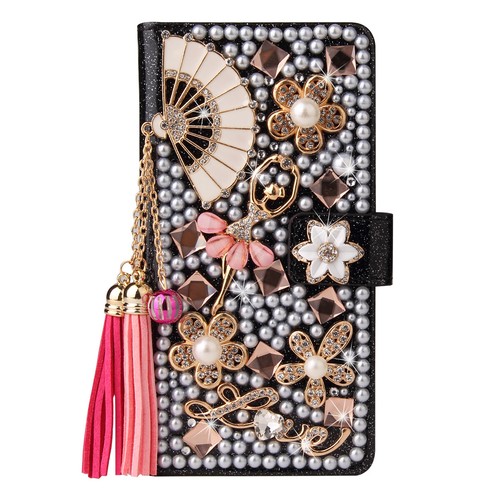 Luxury Diamond Crystal Leather Flip Wallet Case For iPhone 16 Pro Max 15 14 13 - Picture 15 of 21