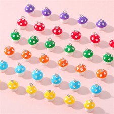 10Pcs Mushroom Charms Plant Vegetable Resin Jewelry Making Keychain Pendants DIY