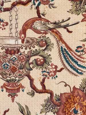 80x25 c1820 Antique English American printed furnishing chintz