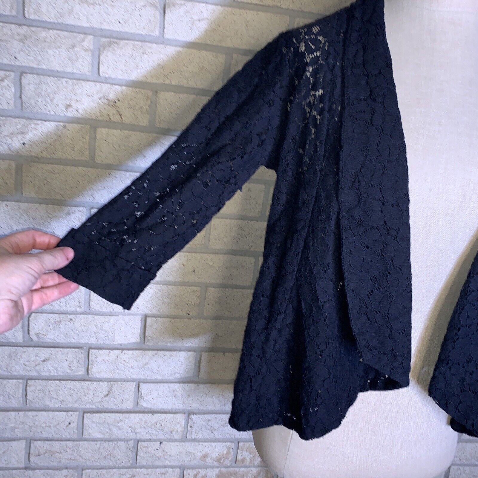 Chance Or Fate Black Lace Open Front Shawl Collar… - image 3