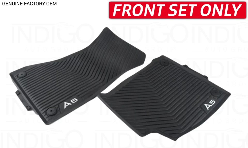 Juego de alfombrillas negras delanteras originales para todo tipo de clima para Audi A5 Sportback Quattro Foto 2 de 2