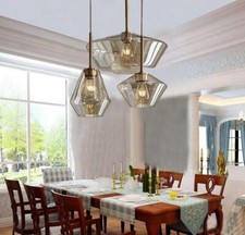 Modern 3-Light Glass Chandelier Ceiling Lights Pendant Lamp Lighting Fixtures