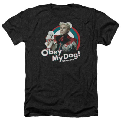 Zoolander Obey My Dog Adult Heather Black T-Shirt