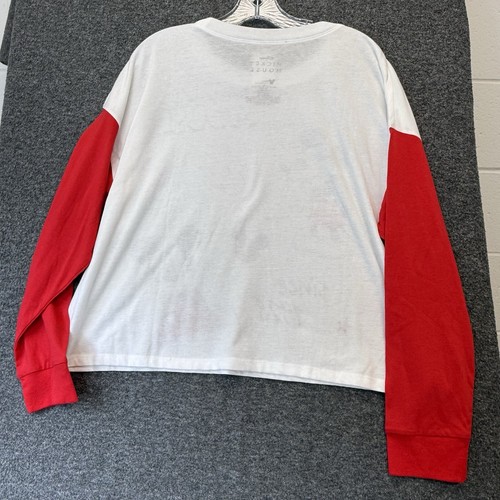 Disney Mujer Mickey Mouse Pijama Camiseta Top Manga Larga Rojo Blanco Grande Nuevo con Etiquetas - Imagen 6 de 12