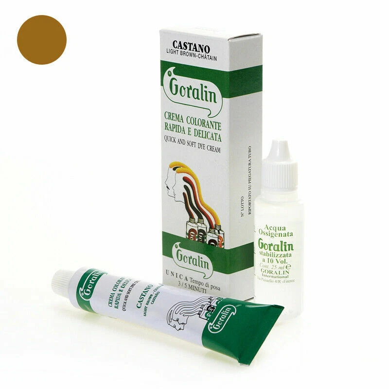 GORALIN CREMA COLORANTE RAPIDA E DELICATA PER BARBA BAFFI CAPELLI CASTANO