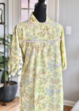 Vintage Soft Cotton Long Floral Cottage Nightgown
