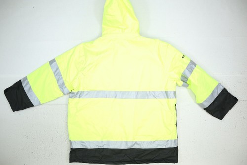 Charles River Safety Parka Jacket Lime Green Class II ANSI 107-2015 Full Zip 2XL - Picture 5 of 15